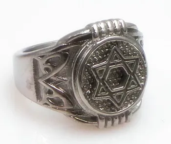 Din oțel inoxidabil religioase evreiești steaua lui david inel