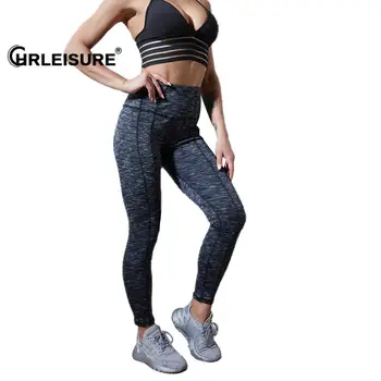 CHRLEISURE Fitness Femei Jambiere Talie Mare Legging Anti Celulita Push-Up Pantaloni Stramti Respirabil Transpirație