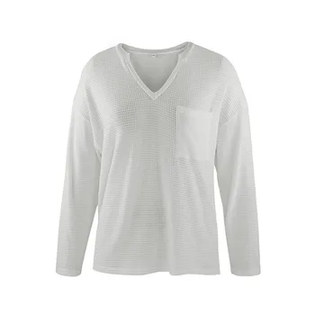 Simplu V Neck Bluza Top Femei Toamna Iarna Culoare Solidă Subțire Tricotate Bluza Tricou Pentru Femei 2020 Nou