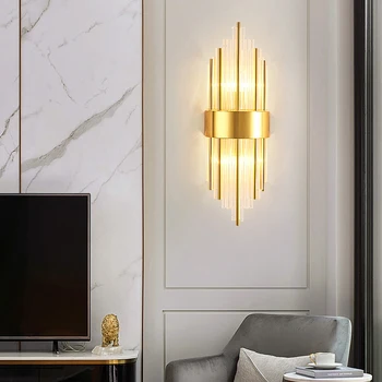 Art Deco Postmodern de Aur Negru din Oțel Inoxidabil Designer Lampă cu LED-uri de Lumină LED lampă de Perete de Perete de Lumină Tranșee de Perete Pentru Dormitor, Coridor