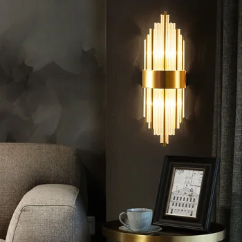 Art Deco Postmodern de Aur Negru din Oțel Inoxidabil Designer Lampă cu LED-uri de Lumină LED lampă de Perete de Perete de Lumină Tranșee de Perete Pentru Dormitor, Coridor
