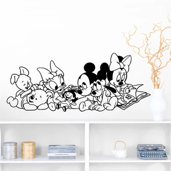 Disney Mickey Minnie Pooh Goofy Decalcomanii De Perete Camere Copii Copil De Cameră Decor Acasă Desene Animate Autocolante De Perete De Vinil De Artă Murală Diy Postere