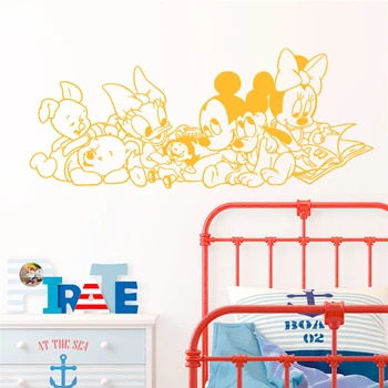 Disney Mickey Minnie Pooh Goofy Decalcomanii De Perete Camere Copii Copil De Cameră Decor Acasă Desene Animate Autocolante De Perete De Vinil De Artă Murală Diy Postere
