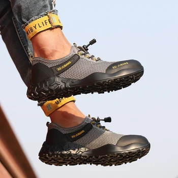 Dropshipping Bărbați Și Femei Steel Toe Aer Cizme de Siguranță Indestructibil Ryder Pantofi de lumină Muncă Adidași Respirabil Pantofi de protecție