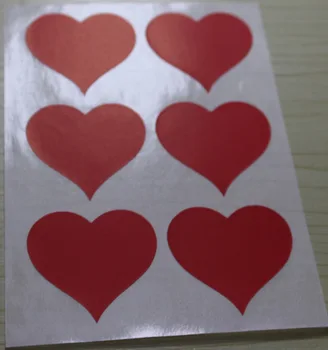 3.8 cm culoare Roșie inima mare sticker - rosu aprins inima de dragoste autocolant