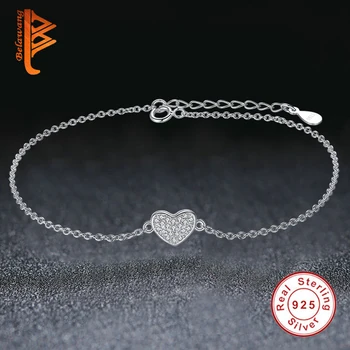BELAWANG Clasic CZ piatră Brățară Argint 925 Inima Bratari Pentru Femei AAA+ Cristal Brățară de Prietenie Petrecere de Nunta Bijuterii