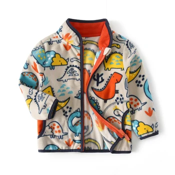 Menoea Fete Toamna Îmbrăcăminte exterioară de Iarnă Fetele Puncte de Imprimare de Desene animate Topuri Copii Polar Fleece cu Fermoar Haine pentru copii jachete pentru fete 2-8 Y