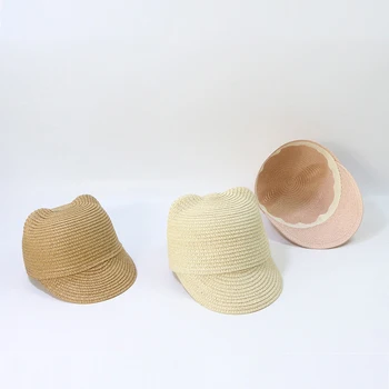2019 nou Copil Drăguț Palarie de Soare Pentru Fata Băieți Galeata cu Capac Pentru Copii Plajă Pălărie de Paie, Pălării Copii Personaj Ureche Decor de Vara Capac