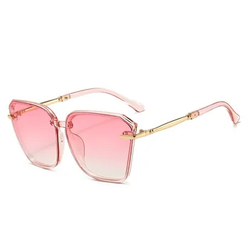 Vintage ochelari de Soare pentru Femei Ochelari Pătrați Femei Aliaj Albastru Acrilic de Culoare de Aur de Conducere Retro UV400 Oculos De Sol Feminino
