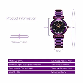 NAKZEN de Moda de Lux Doamnelor Cuarț Ceas din Oțel Inoxidabil Ceas de mână Viața Impermeabil Ceas Femei Ceas Cadouri Pentru Femei Relojes