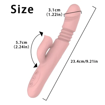 Khalesex Telescopic Rabbit Vibrator 10 moduri cu ral Limba Lins punctul G, Clitorisul Stimulator pentru Adulti Jucarii Sexuale pentru Femei