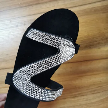 Femei Vara Papuci pentru 2020 Moda Crystal Beach Diapozitive Toc Plat Bling Papuci Casual, Pantofi de sex Feminin în aer liber Flip Flops
