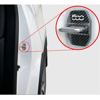 Styling auto din fibra de Carbon model de Blocare a Ușii Decor Emblema Capac potrivit Pentru Fiat 500 Viaggio Ottimo Bravo Accesorii Auto