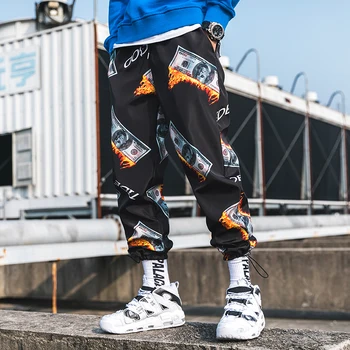 Noua Moda Tipărite Bărbați Pantaloni Harem Hip Hop Casual Streetwear Joggeri Bărbați 2019 Moda de Vara Elastic Talie Pantaloni LBZ45