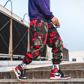Noua Moda Tipărite Bărbați Pantaloni Harem Hip Hop Casual Streetwear Joggeri Bărbați 2019 Moda de Vara Elastic Talie Pantaloni LBZ45