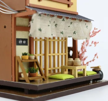 CUTEBEE DIY Casă de Păpuși din Lemn, Case de papusi in Miniatura, Mobilier casă de păpuși Kit de Jucarii pentru copii Cadou de Crăciun M034