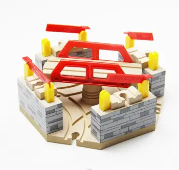 EDWONE Mare Lux Multifuncțional placă Turnantă macaz Tren din Lemn Slot de cale Ferată Accesorii Originale Jucărie Pentru Copii Cadouri