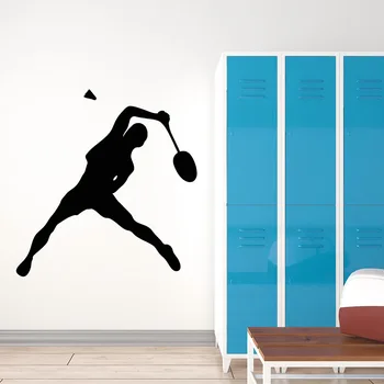 Badminton Perete Decal Tenis Sportiv Sport Jucător De Tenis Joc De Vinil Autocolant Fereastra Stadionul Arena Decor Interior Murale M037