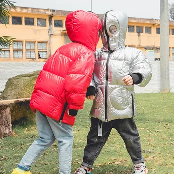 Moda de Iarnă Strălucitoare Copil Haină Lungă Vânt din Bumbac pentru Copii Baieti Fete Sacou Cald Copii Haine Copii Haine Pentru 90-140 cm
