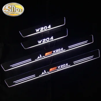 4BUC Acrilice LED-uri Dinamice Pedala de bun venit Masina Scuff Placa Pedala Pragului de Ușă Cale de Lumină Pentru Mercedes Benz W204 W205 W211 W212 W221