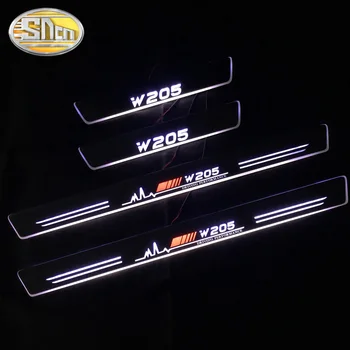 4BUC Acrilice LED-uri Dinamice Pedala de bun venit Masina Scuff Placa Pedala Pragului de Ușă Cale de Lumină Pentru Mercedes Benz W204 W205 W211 W212 W221