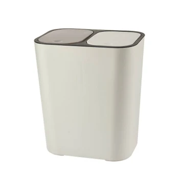 Coș de gunoi Dreptunghi de Plastic Push-Buton Dublu Compartiment 12liter de Reciclare a Deșeurilor Coșul de Gunoi Poate cubo basura LBShipping