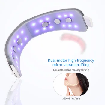 Foreverlily EMS Micro Curent Bărbie V-aliniați-vă Ridicați Centura Mașină Roșu Albastru LED Foton Fata de Slăbire Masaj Galvanic de Îngrijire a Frumuseții