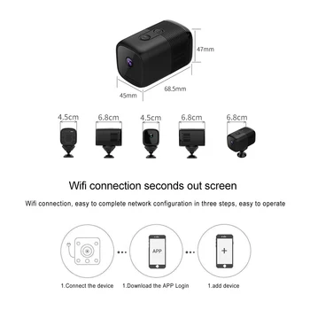 Update 1080P Mini WIFI Battary Camera IP Wireless HD IR Night Vision Audio-Video Monitor Mic Acasă de Supraveghere de Securitate