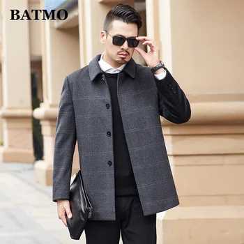 BATMO 2020 new sosire toamna&iarna de mătase și de lână jachete barbati,barbati smart cauzalitate carouri lână jachete 19A088
