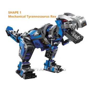 375Pcs 3 ÎN 1 de Tehnologie Mecanică a Transformat Blocurile Seturi de Tyrannosaurus Rex Vehicul Off-road Creator Cărămizi Jucarii Copii