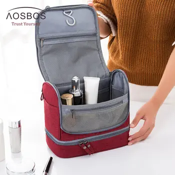 Aosbos Portabil Impermeabil de Călătorie Sac de Cosmetice Truse de Toaletă Saci de Depozitare pentru Barbati Femei Organizator Mare Agățat Sac de Machiaj