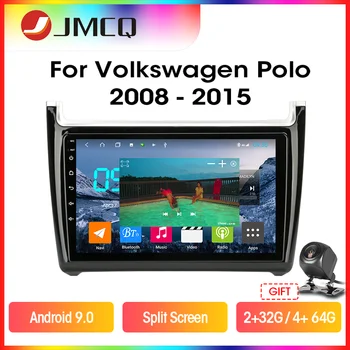 JMCQ T9 Andriod 9.0 Radio Auto Multimedia Player Pentru Volkswagen Polo 2008-GPS Navigaion 2 Din RDS DSP 4G+64G Split Screen