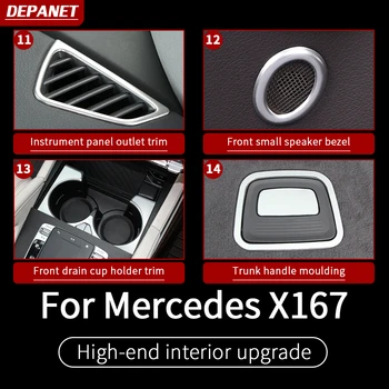 Argint accesorii de interior pentru Mercedes GLE W167 350 450 500e gls w167 450 500 550 x167 decoratiuni interioare accesorii