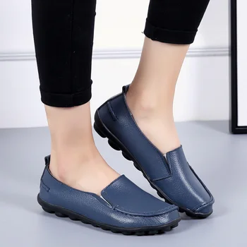 Femei Mocasini PU Leahter Cusut de Primăvară Doamnelor Pantofi de Înaltă Quqlity Plat Pantofi de sex Feminin Non-alunecare Moale Jos Încălțăminte de Moda 2021
