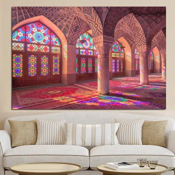 Mecca Islamic Islamul Construirea Imaginii de Arta, Printuri si Postere Moschee Peisaj Pictura Pe Panza Religioase Arta de Perete Decor Cuadros