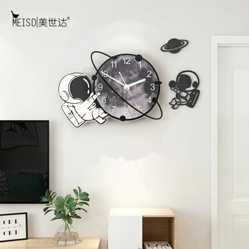 Mic Astronaut Tăcut Cuarț Acrilice Decorative Ceas De Perete Cu Design Modern Living Home Decor De Perete Ceas De Perete Autocolante