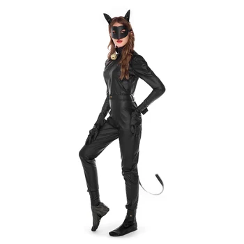 Super-Erou Pisica Neagra Noel Cosplay Costum Adult Femei Halloween Petrecere De Vacanță Joc De Rol Catwoman Costume Tinuta