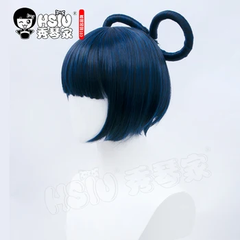 HSIU Joc Genshin Impact Xianling cosplay Peruci Negru și Albastru amestecat culoarea parului Par Sintetic Rezistent la Căldură+Liber brand capac de peruca