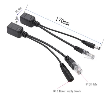12V DC Masculin Feminin Conector CCTV Cablu de Alimentare de 2.1 x 5.5 mm+BNC Video Balun+ Ethernet PoE Adaptor RJ45 Injector Splitter