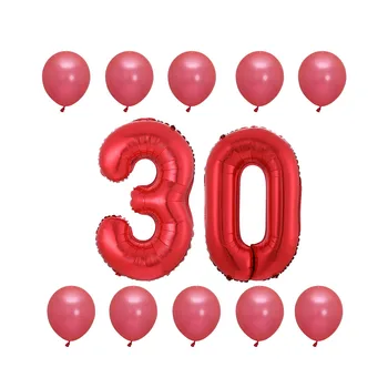 12pcs/lot 30/40inch de Aur a Crescut Numărul Folie, Baloane cu Heliu 30 de Ani, la Petrecerea de Ziua Gonflabile 10