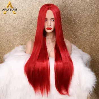 Sa Aiva In Parul Ash Blonde Sintetice Non-Peruca Dantelă Lung Roșu Direct Sintetic Rezistent La Căldură Peruca Ieftine Cosplay Peruci Pentru Femei De Culoare