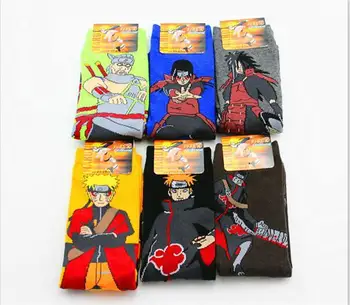 12pcs = 6 perechi de desene animate Naruto seria bumbac pieptănat toamna și iarna, în șosete pentru bărbați la o singură desene animate șosete en-gros