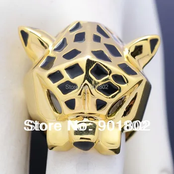 Bărbați Femei Leopard, Panteră cu Inele de Cupru Ochii Verzi Zirconia Stras Animal Brand de Bijuterii transport Gratuit