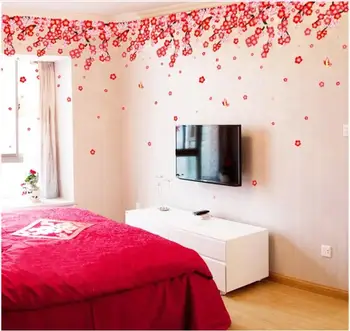 Camera de zi perete stick-ul Poate elimina pereții din en-gros Dormitor romantic ciresi