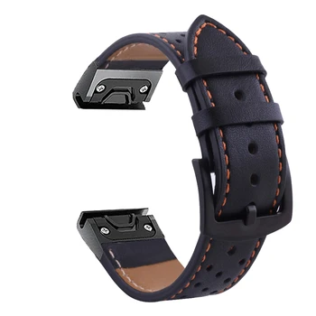 26 22MM Watchband Curele pentru Garmin Fenix 5 5X + 3 HR Fenix 6X 6 Pro 935 945 de Ceas Piele naturala de Eliberare Rapidă Trupa Încheietura mâinii