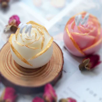 3D Rose Mucegai Silicon 6 Cavități Flori Matrite lumanari Pentru Ziua Îndrăgostiților DIY Lumânare Parfumată Săpun Mucegai