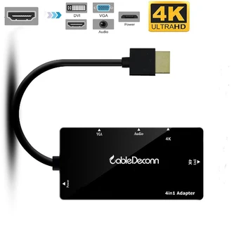 4 in1 compatibil HDMI Splitter VGA DVI Audio-Video Cablul Adaptorului Multiport Converter pentru PS3 HDTV Monitor de Laptop