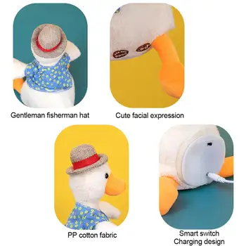 Să Vorbească, Să Vorbească Jucărie De Sunet Record Repeta Pălărie De Paie Rață Umplute De Animale De Pluș Drăguț Rață Jucărie Pentru Copii Copil Cadou De Ziua De Nastere