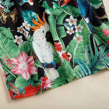 Svoryxiu Femei de Moda de Vara cu Maneci Scurte T Shirt de Înaltă Calitate Margele Junglă Animal Print Plus Dimensiune Topuri Casual Teuri de sex Feminin