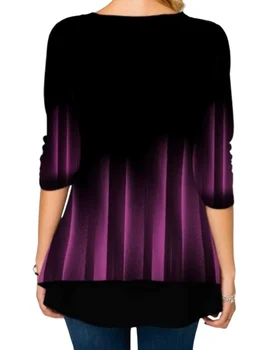 2020 Nou Sosirea Primăverii Top Haine Femei Maneca Lunga 3D de Imprimare Tricouri Moda Butoane Tricou de Mari Dimensiuni 5XL Femei Tricou Lung